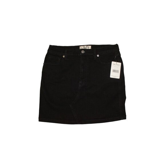 NWT Free People Womens "Worn Black" Denim Mini Skirt MSRP $68  Size 30 NEW - Picture 9 of 15